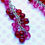 Thumbnail: Red + Pink Glass Bead Droplets on Silver Hooks