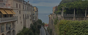 Historic streets in Sorrento with sea views on the Amalfi Coast Italy
