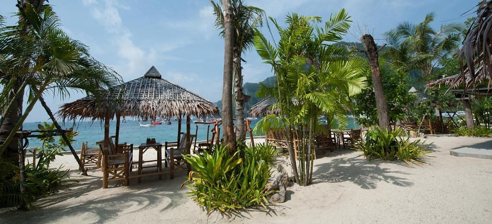 Long Beach in Phi Phi Don, a quiet area with beachfront hotels