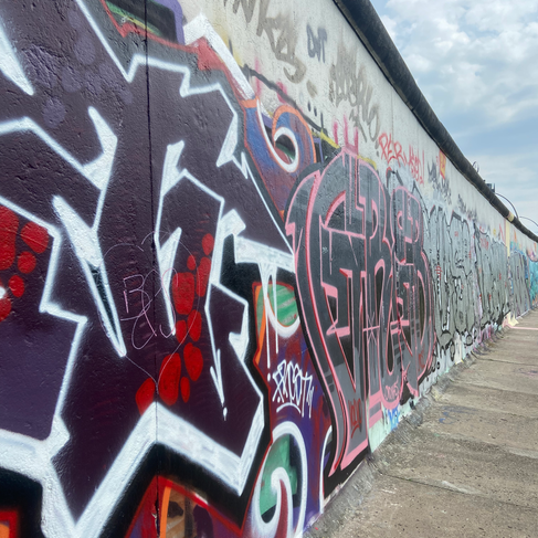 Urban art on Berlin Wall East Side Gallery Berlin