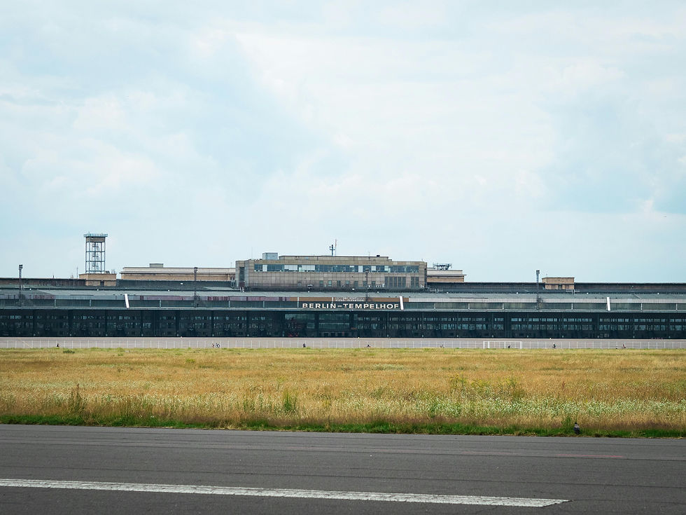 Tempelhofer Feld park in Berlin former airport green space