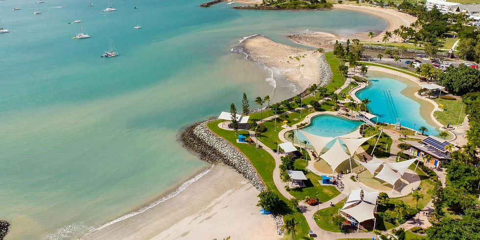 Airlie Beach marina in Queensland, Australia, departure point for ferries and tours to the Whitsundays