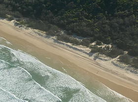 Beach and sand dunes on Fraser Island K'gari Australia