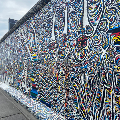 Colorful murals on Berlin Wall East Side Gallery