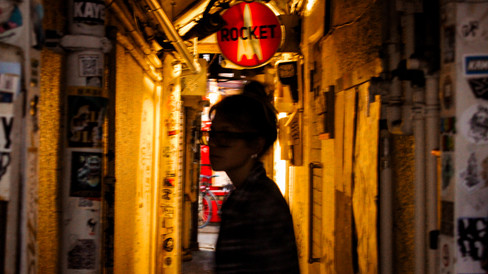 Neon-lit alleys of Golden Gai in Shinjuku, Tokyo