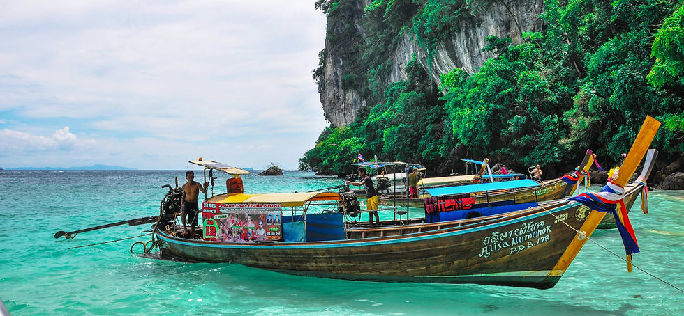 Longtail boat in Koh Tao, used as a water taxi to reach beaches