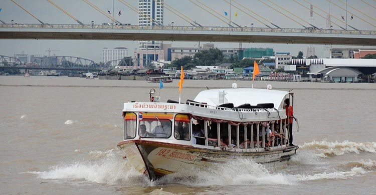 River boat transportation in Bangkok on the Chao Phraya River