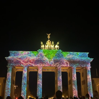 Brandenburg Gate illuminated during Festival of Lights Berlin