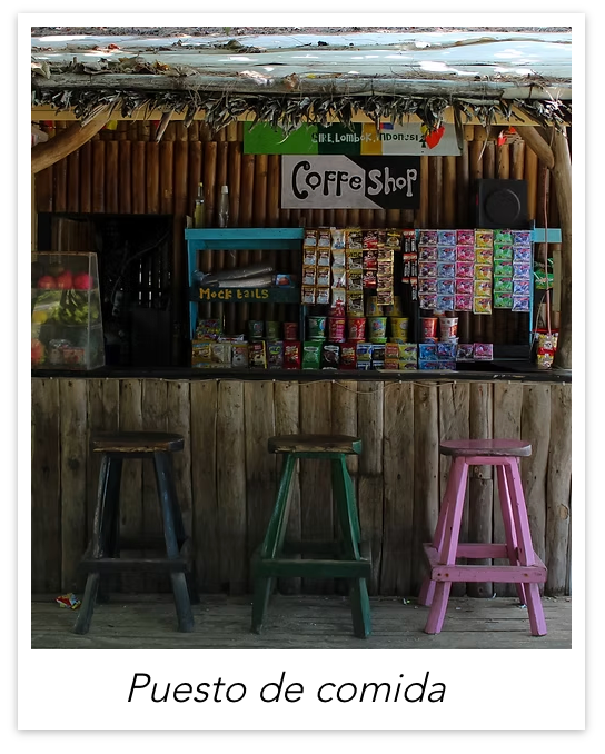 Local food stall at Sire Beach in Lombok serving freshly made dishes