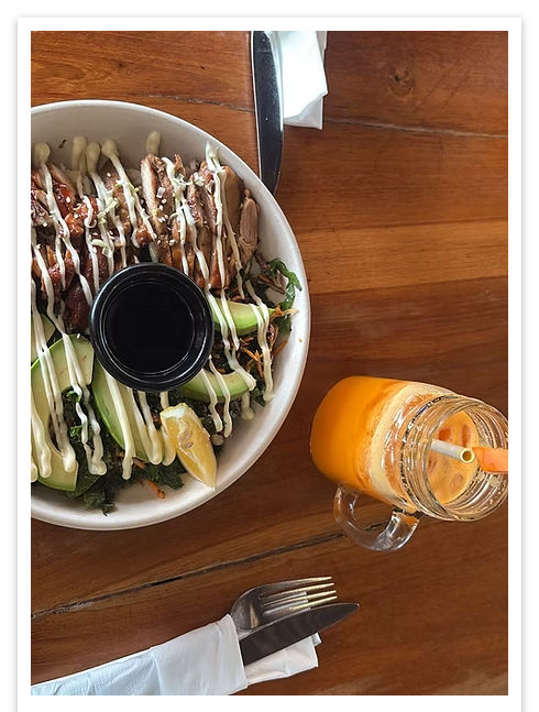 Lunch at The Cashew Tree, a healthy restaurant in Uluwatu, Bali