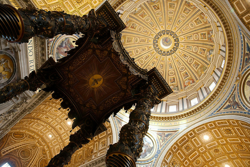 Interior of the Vatican Museums with hallways and artwork