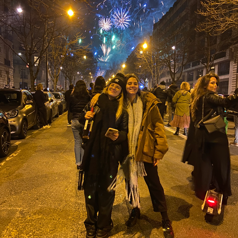 New Year’s Eve crowd on Champs-Élysées in Paris