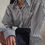 Thumbnail: Korean Spring Loose Fit Striped Shirt