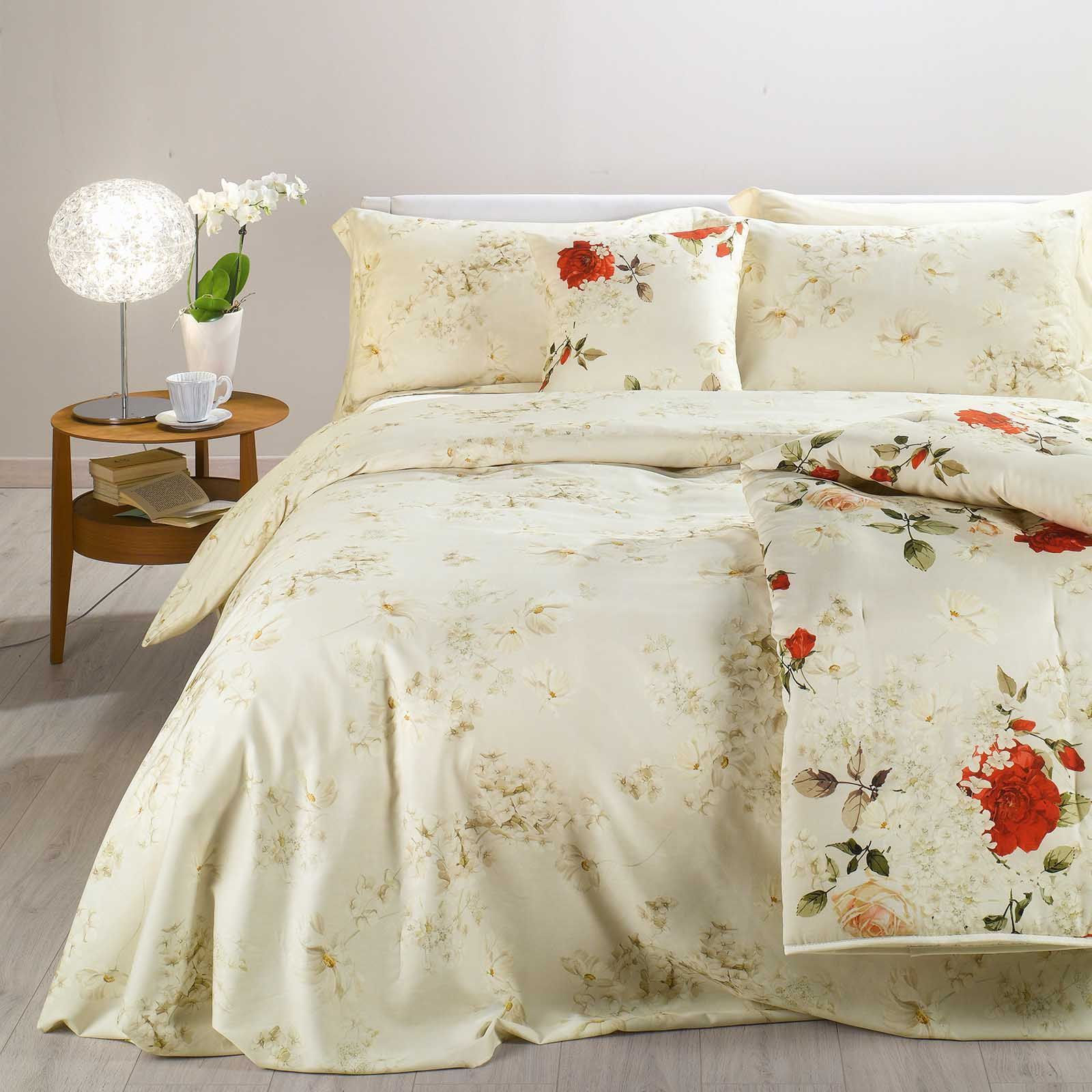 Completo lenzuola matrimoniale 2 piazze Caleffi mod."Crystal" Stampa digitale