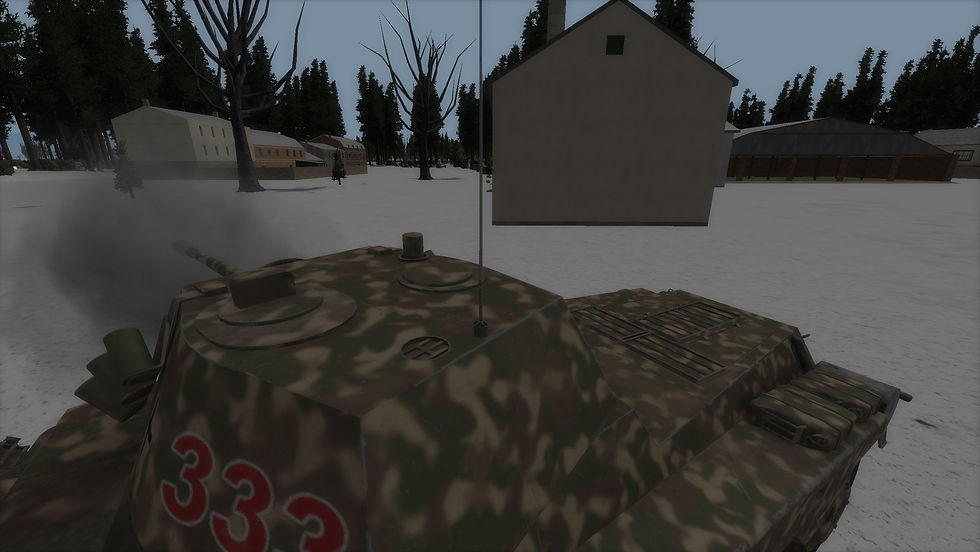 German 234/2 Puma engages enemy forces at close quarters.