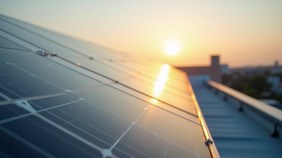 Close-up view of bifacial solar panels installed on a rooftop