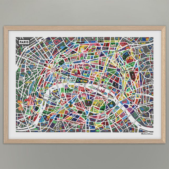 Paris-Illustrated-Map_Antoine-Corbineau_Wall-1000px