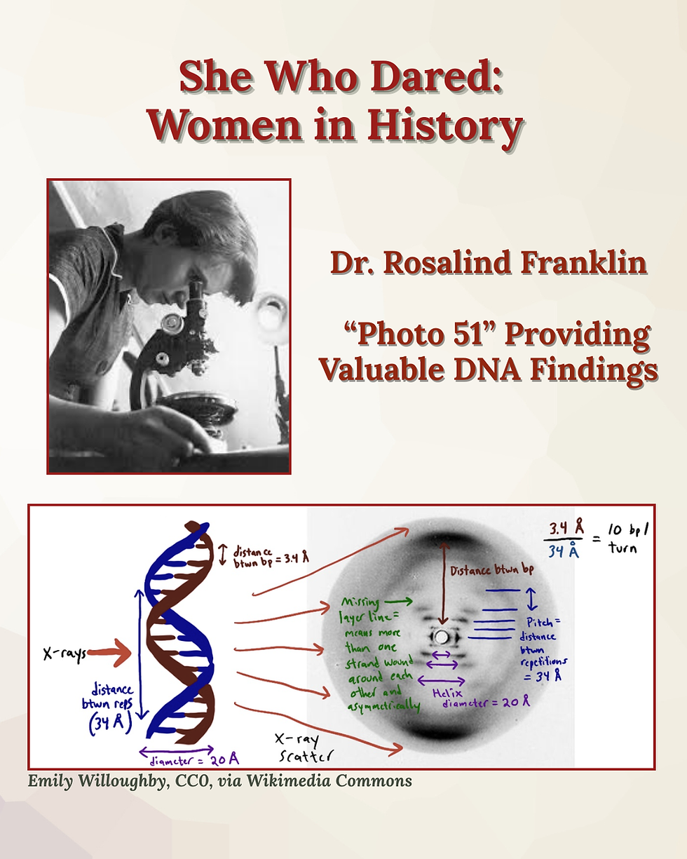 Dr. Rosalind Franklin and “Photo 51” Provided Valuable DNA Findings