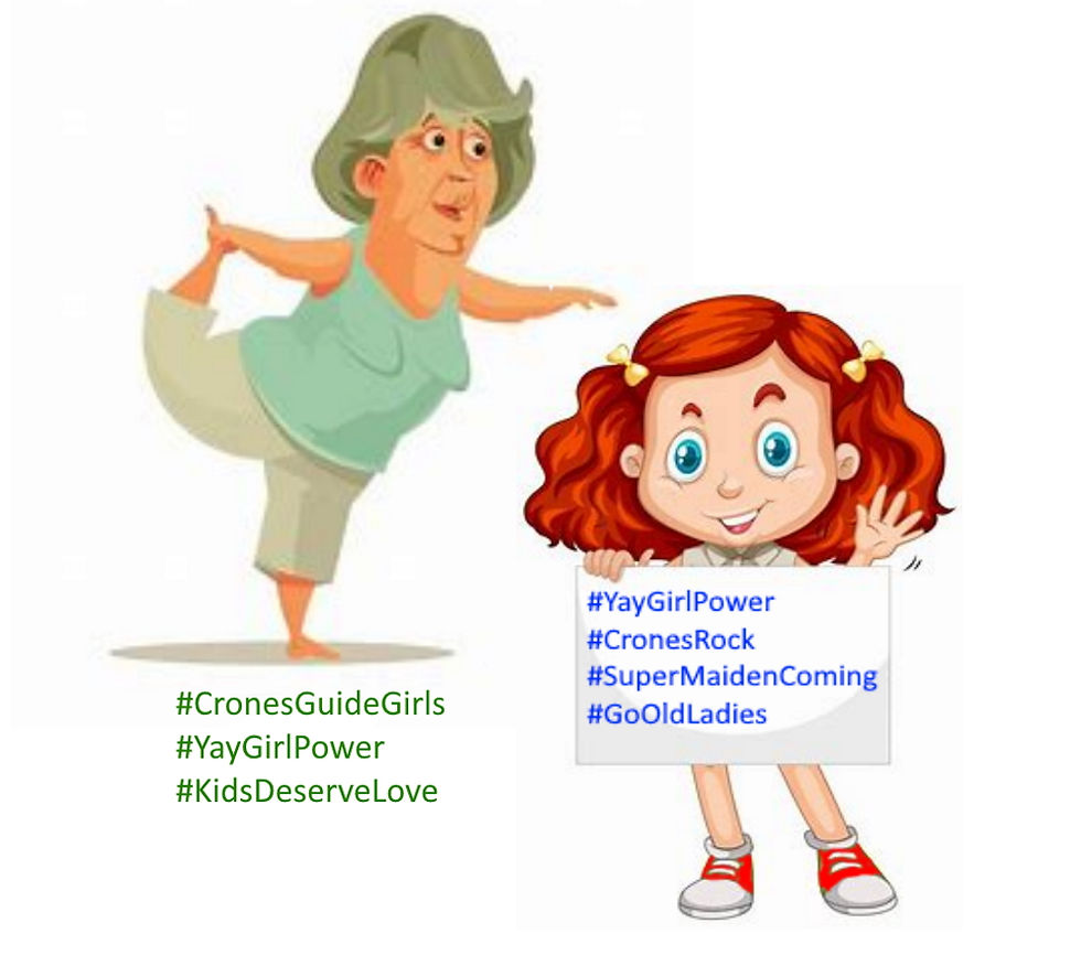 An older woman mentoring a young girl