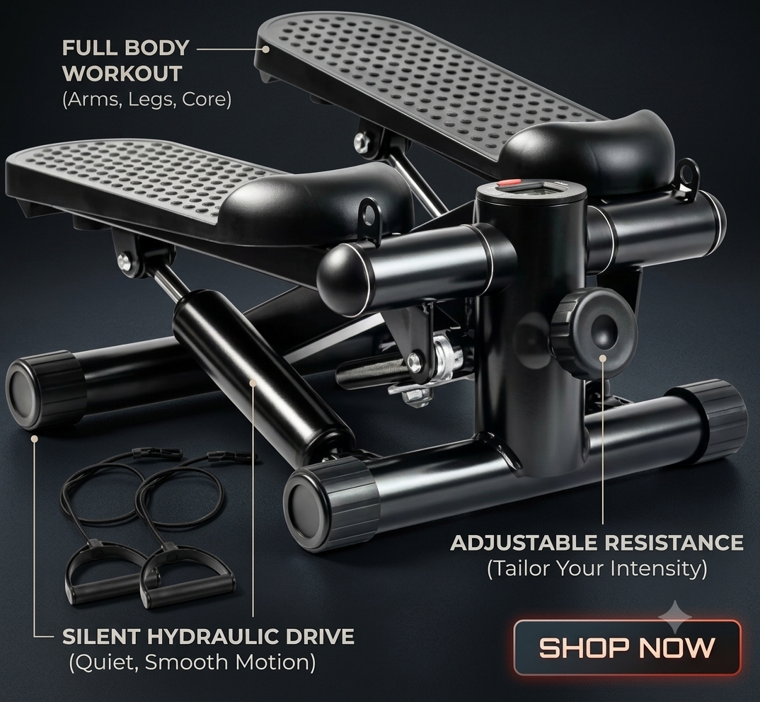 Compact Stepper Machine for Indoor Cardio & Leg Workout | Small Portable Step Ex