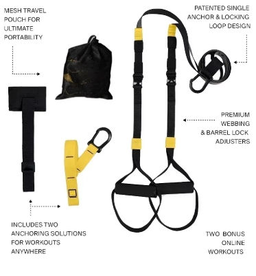 Thumbnail: Trx Adjustable Suspension Training Belt - Multi-Purpose Resistance Band for Yoga
