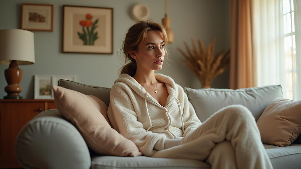 girl wearing loungewear set