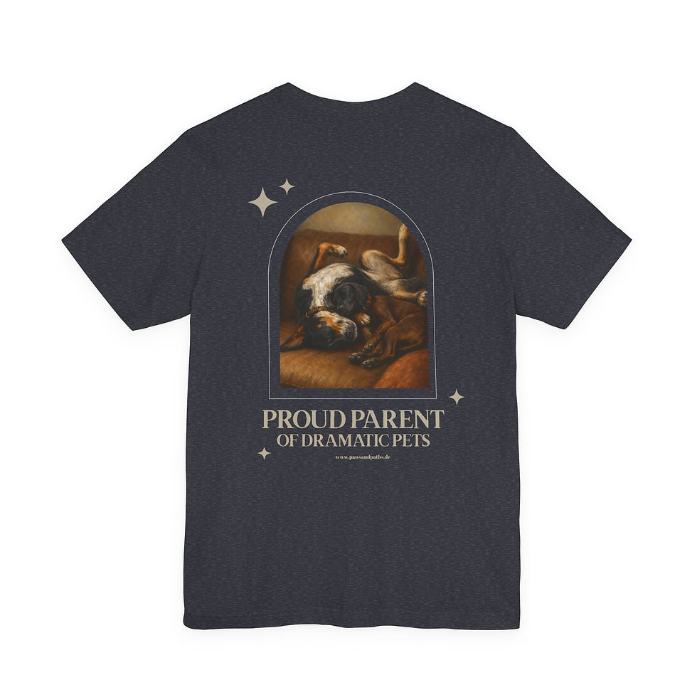 Miniaturbild: Proud Parent of Dramatic Pets T-Shirt | Sleeping Dogs Couch Illustration