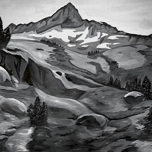 Gouache Landscape - Mountains