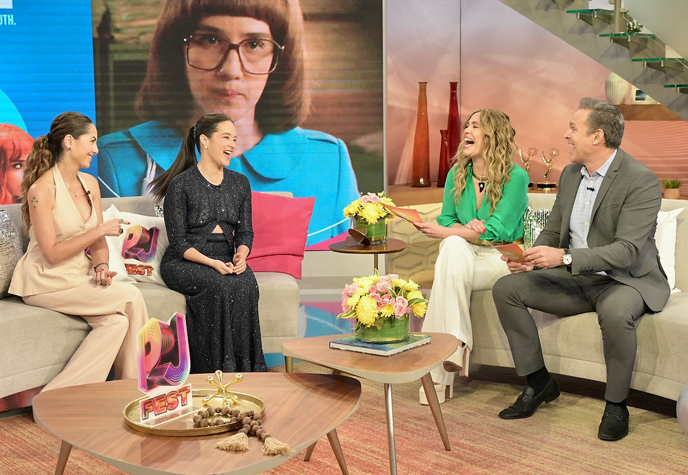 Barbara Mori and Ximena Sariñana here with host Karla Martinez and Alan Tacher visit Despierta America to promote Apple TV's Women in Blue. Photo by Manny Hernandez - HollywoodLatino.com