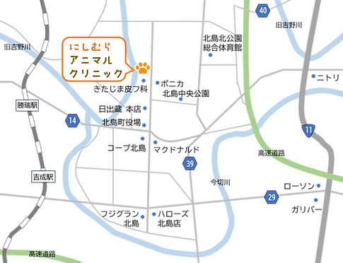 にしむらアニマルクリニックの地図