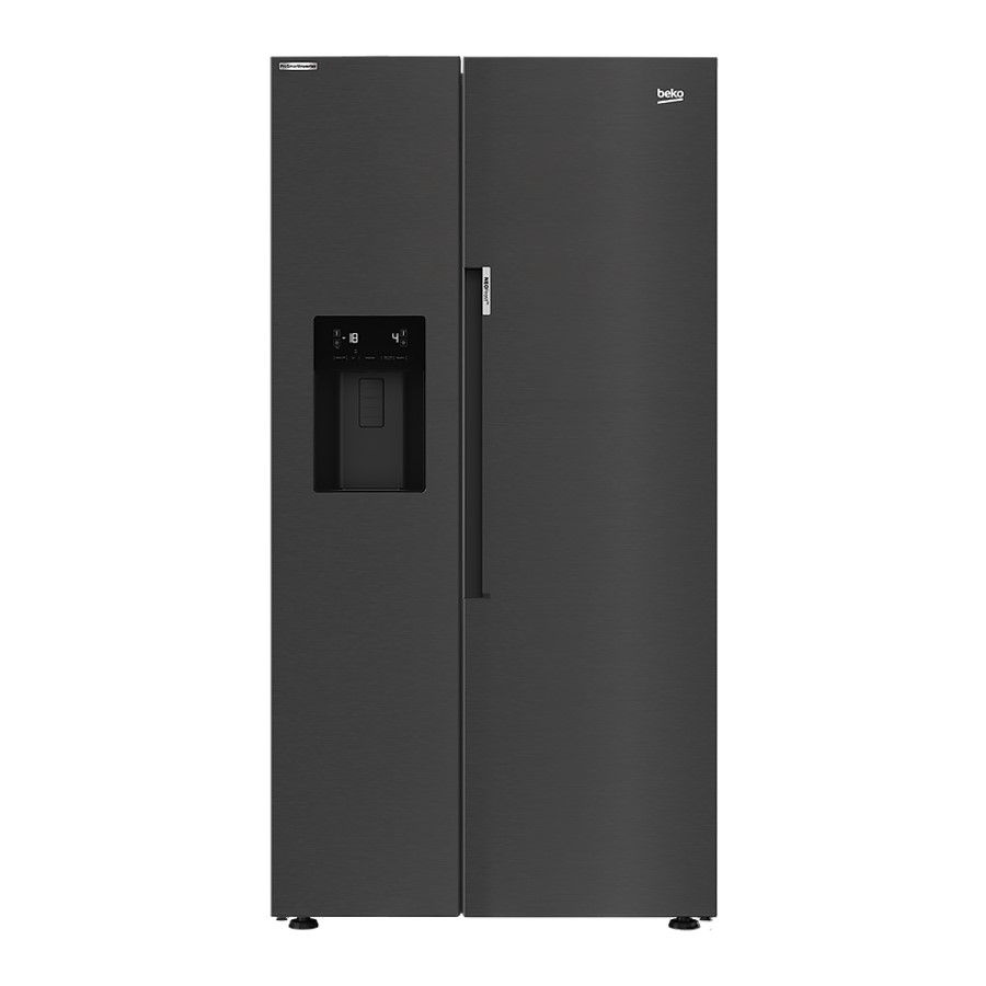 Beko Fridge Freezer American Style With Water Dispenser Dark Inox - GN162340XBRN