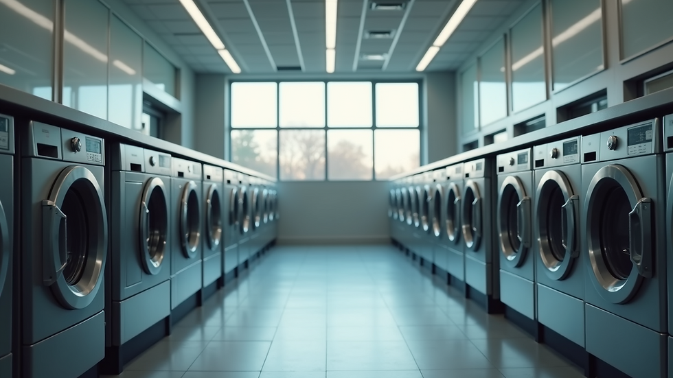 High angle view of a dishwasher showroom with various models on display