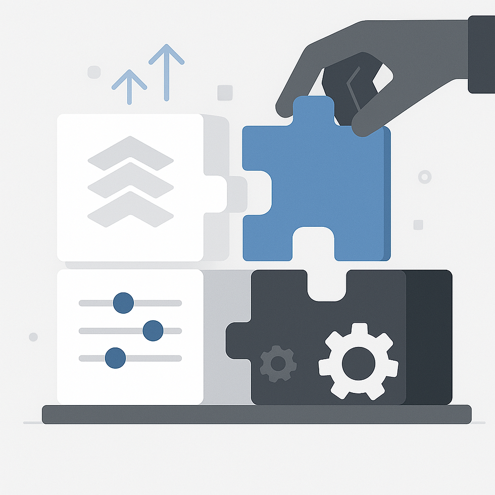 Graphic illustrating scalable and customisable architecture