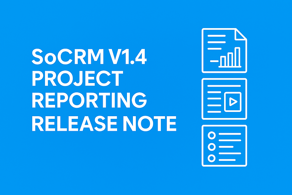 Version 1.4 - Project Reporting and Tracking Enhancements
