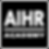 The AIHR Academy logo in large white letters against a black background