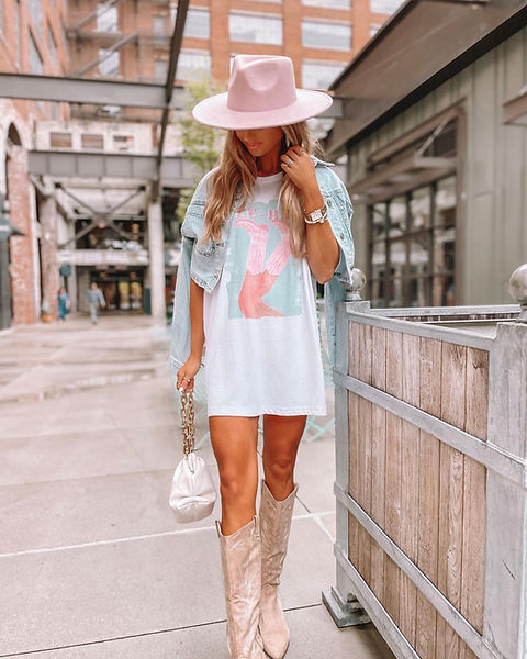 Otrain T Shirt Dress With High Boots T Shirt Dress With Over Knee Boots  Black TikTok