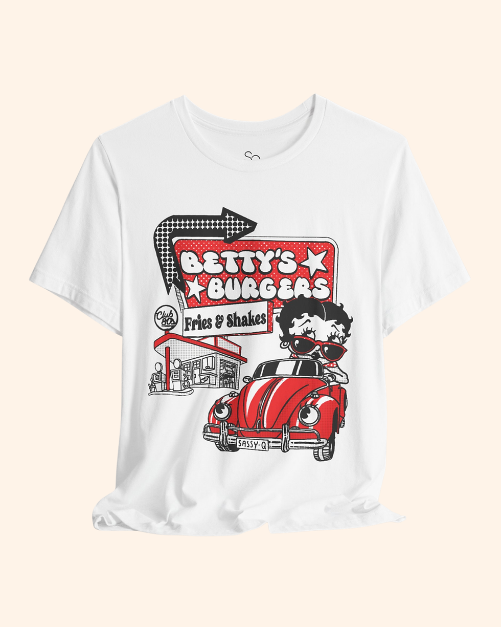 Thumbnail: Bettys Burgers Graphic Tee - Retro Diner Shirt 