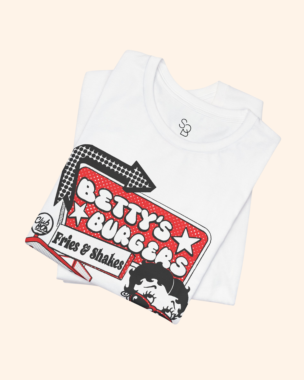 Thumbnail: Bettys Burgers Graphic Tee - Retro Diner Shirt 