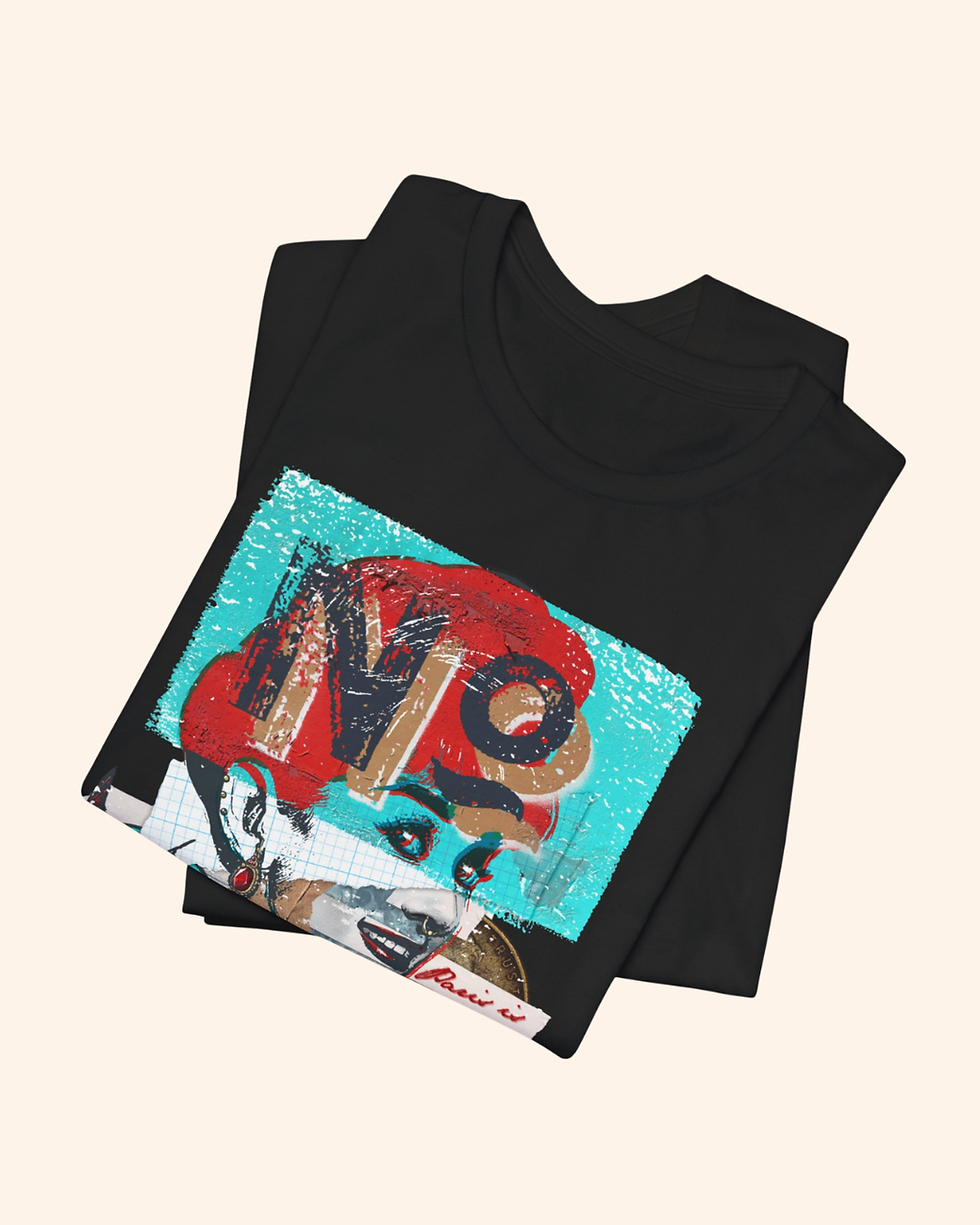 Thumbnail: Audrey in Paris Retro Pop Art Tee, 'No' Woman Graphic Vintage Style T-Shirt