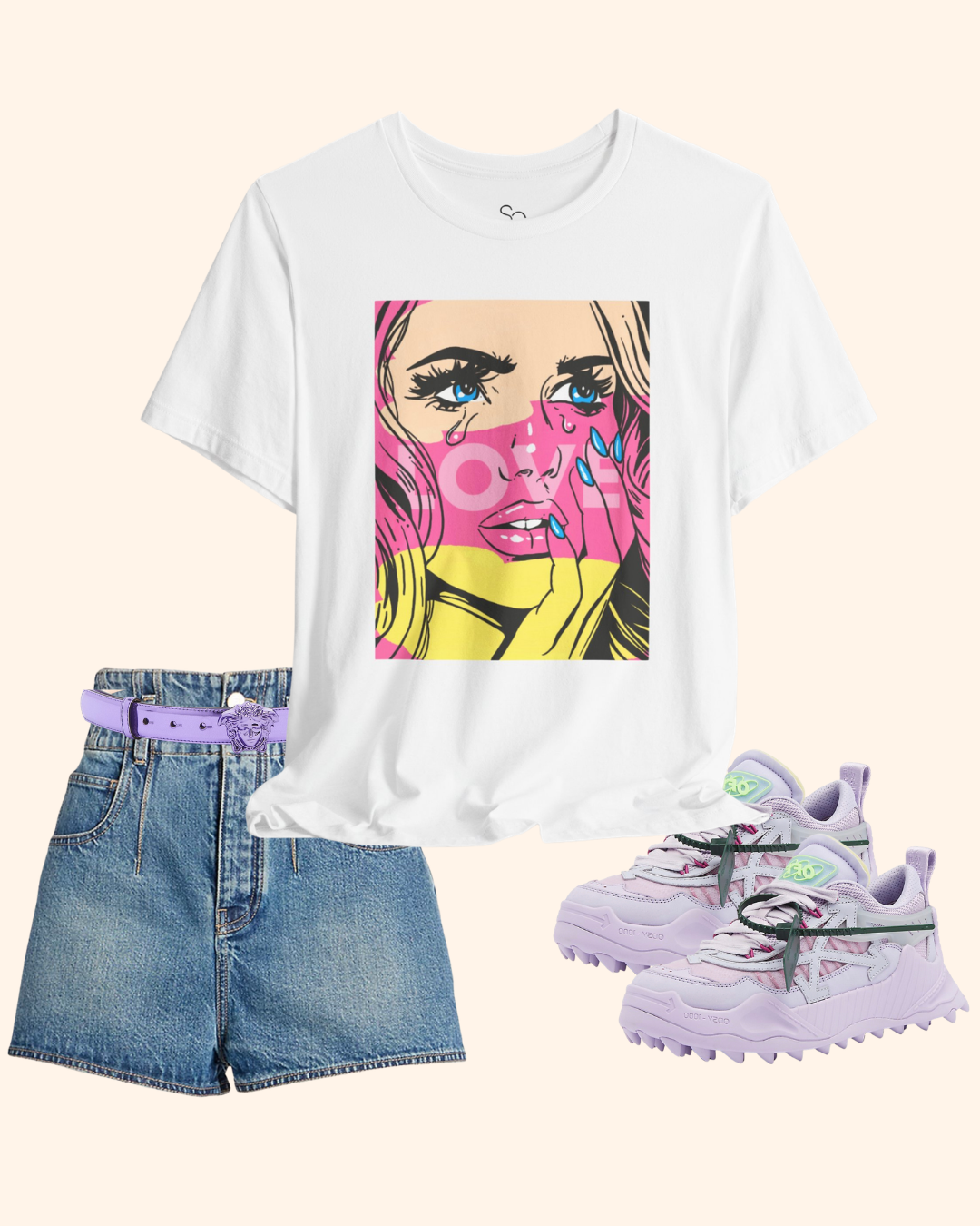 Pop Art Girl Graphic Tee, Retro Comic Portrait T-Shirt
