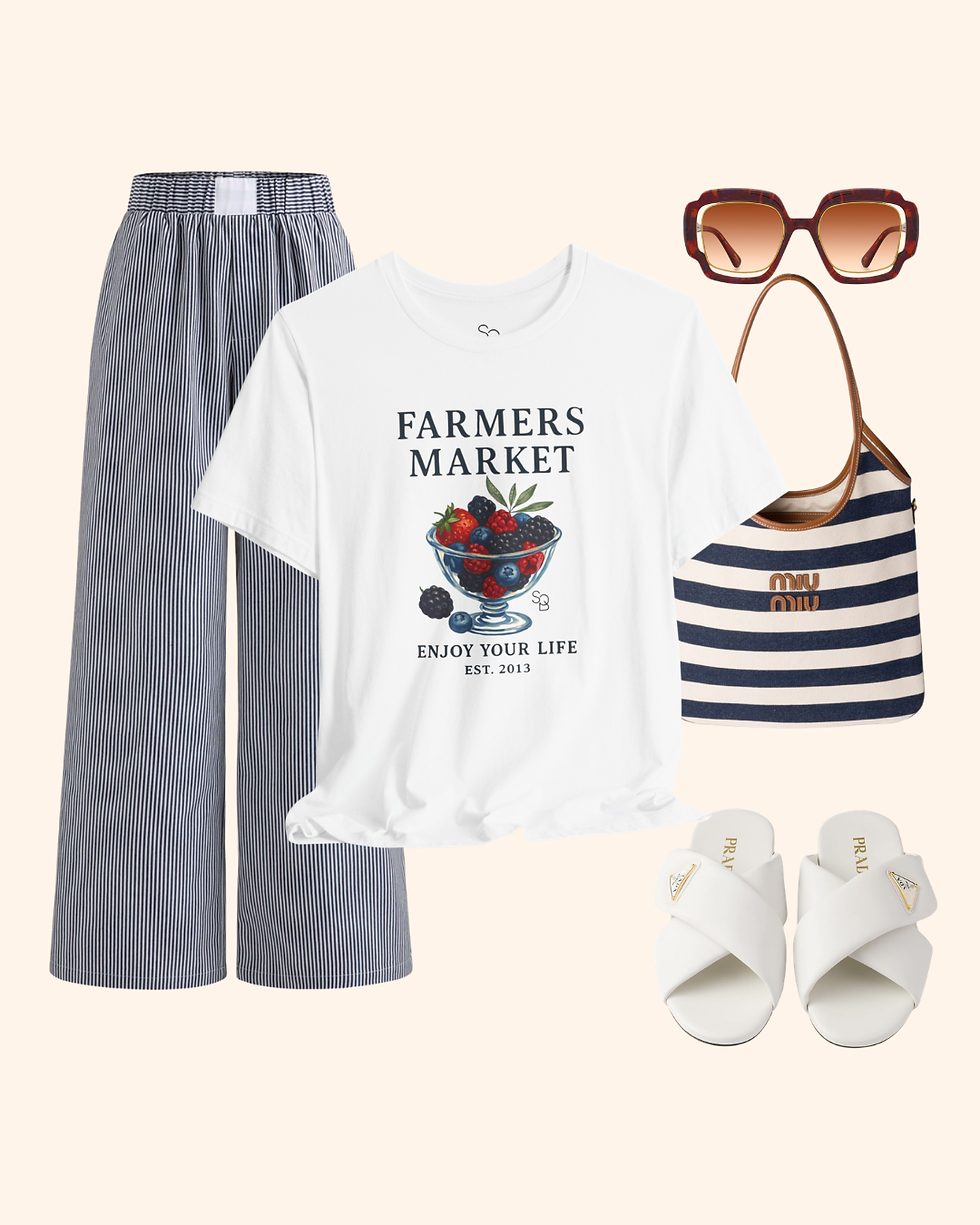 Thumbnail: Farmers Markets Graphic Tee - Cool Girl Travel Outfit Tee