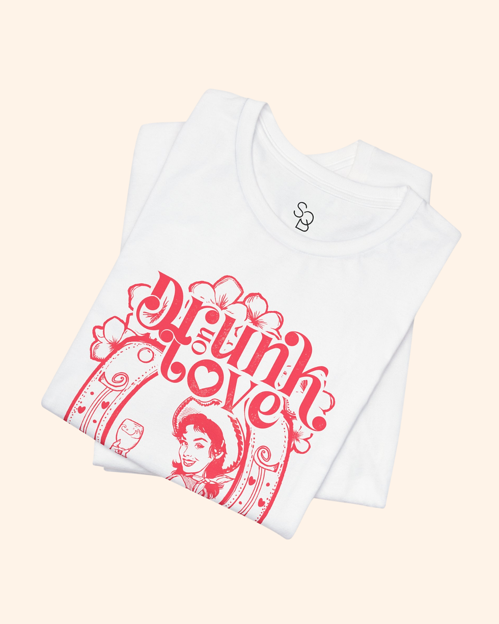 Thumbnail: Drunk In Love Graphic Tee, Vintage Valentine Shirt, Flirty Statement Tee