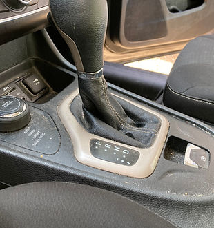 Before photo of a dirty shifter section