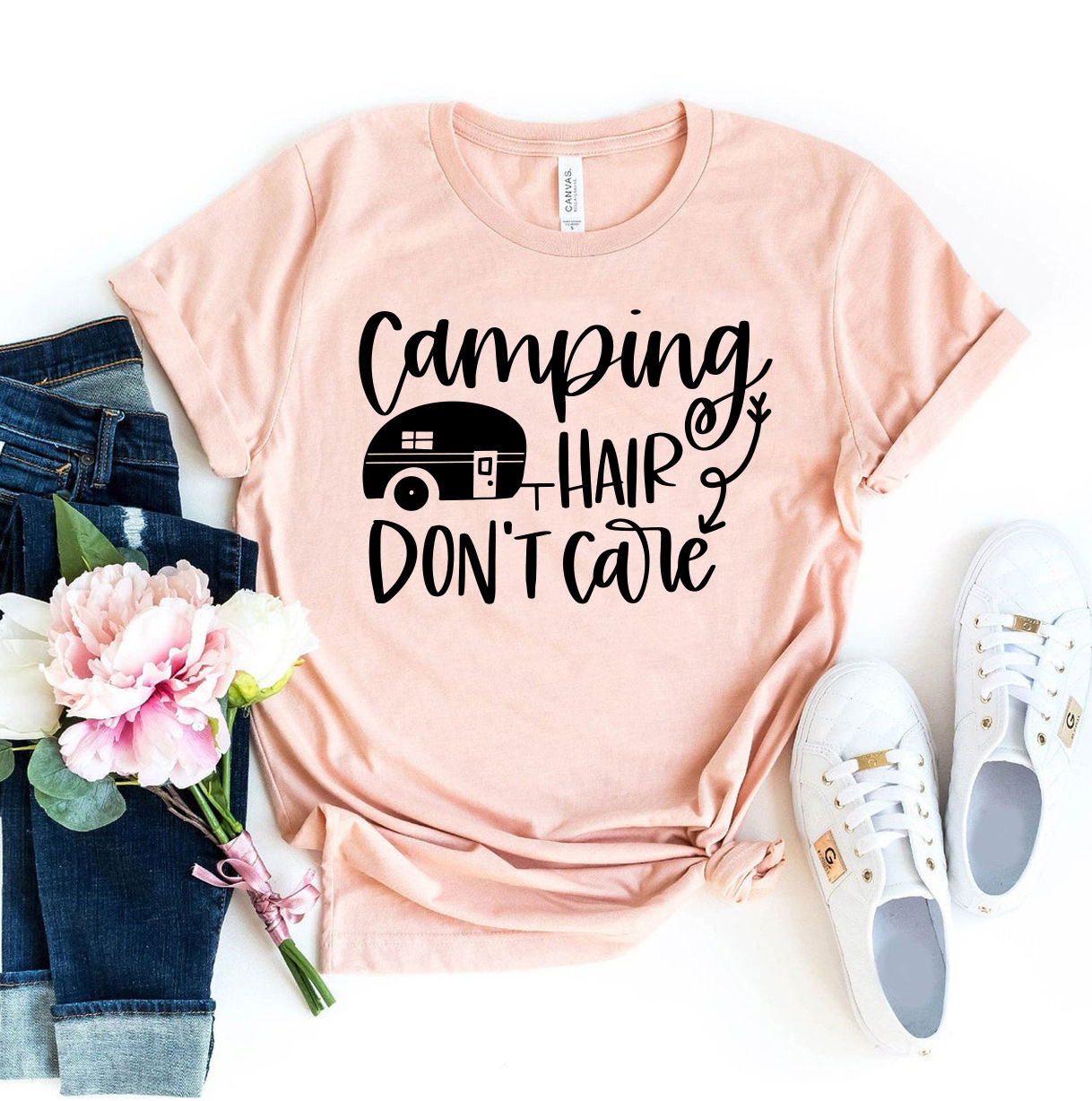 Camping Hair Don't Care T-shirt