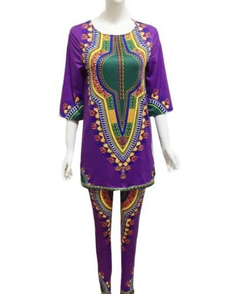 Thumbnail: Casual Two-Piece Set, African Dashiki Clothing for Women