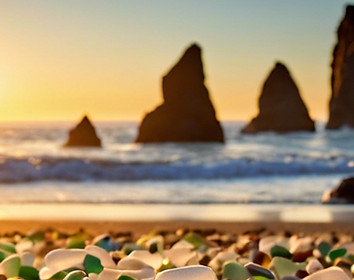 glassbeach Californian the image has millions of of sea glass sparkling on the beach and t