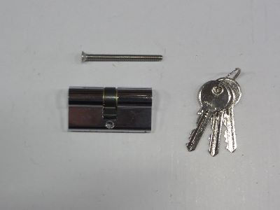 Cilinder met 3 sleutels 30/30 gechromeerd