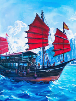 Aqua Luna custom painting by Heidi Monsant