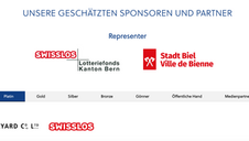 Sponsoren auf der Website aufgelistet