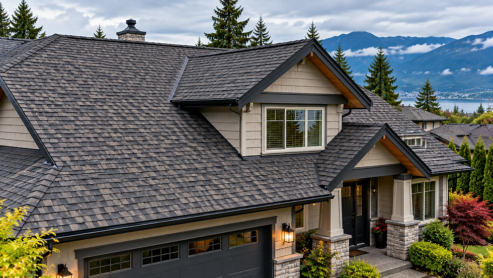 Residential home with architectural asphalt shingles in British Columbia